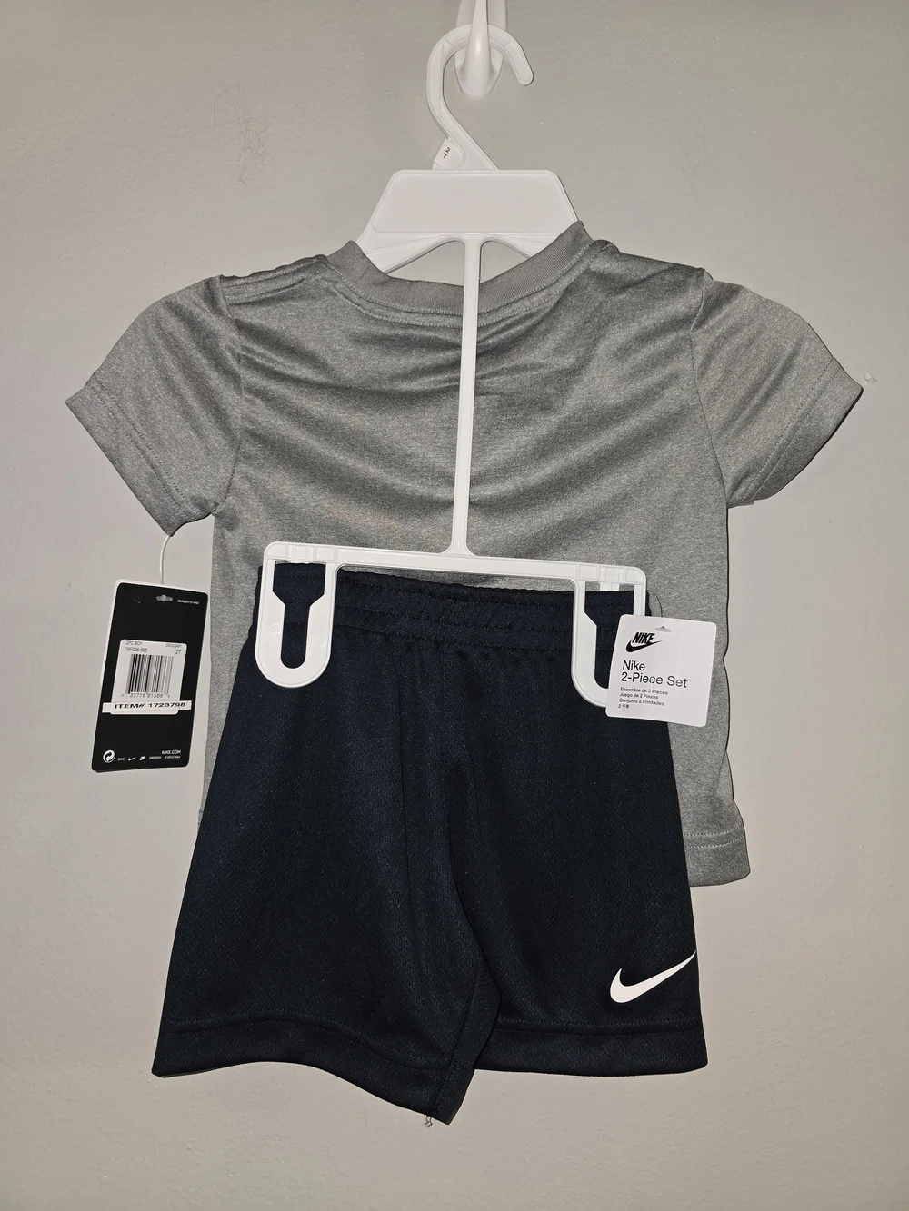 Nike Kids Gray 'All Action' Short Sleeve Tee with Blue Shorts